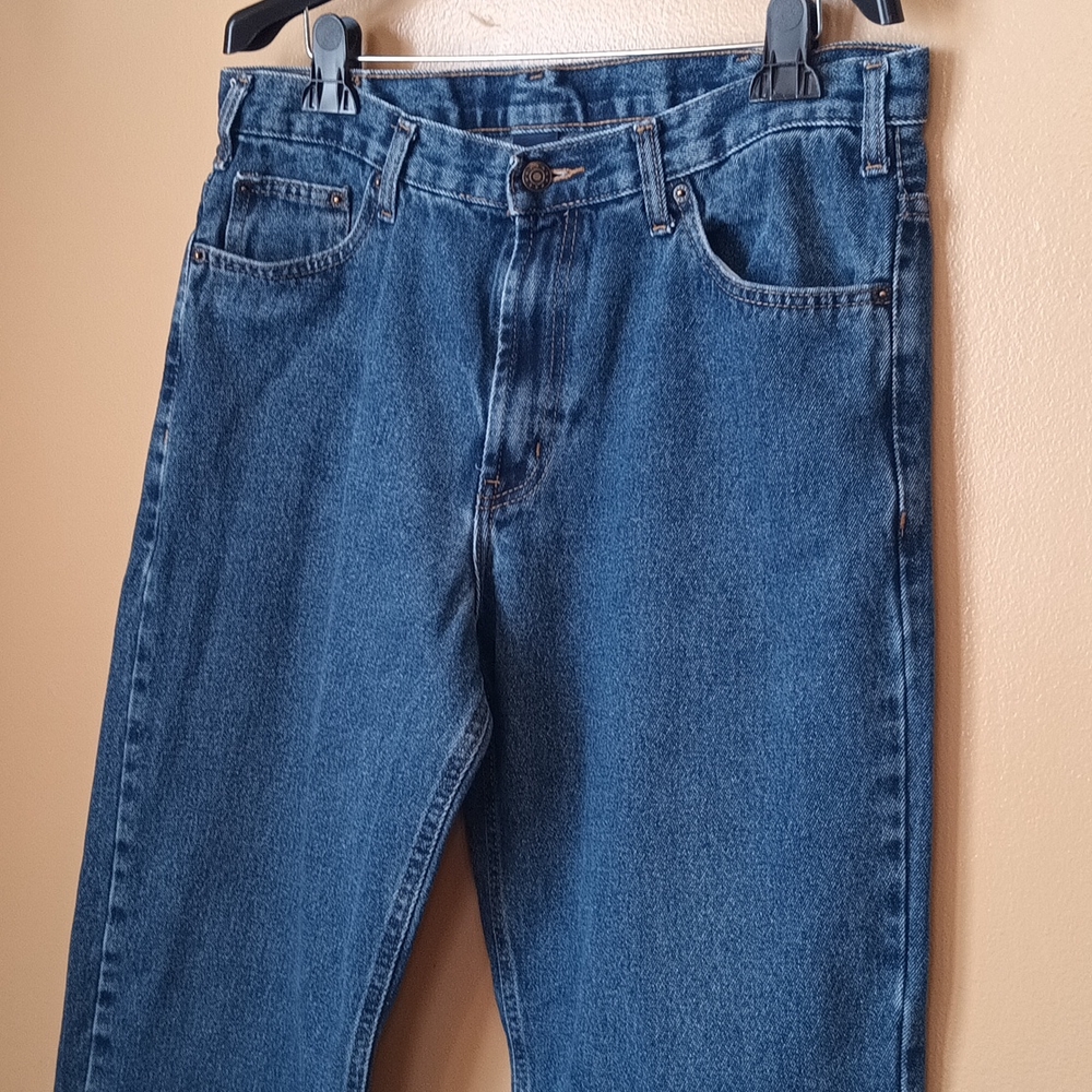 Mens Sz 36X32 Denim blue jeans relaxed classic straight leg jeans 100% cotton - Picture 4 of 8
